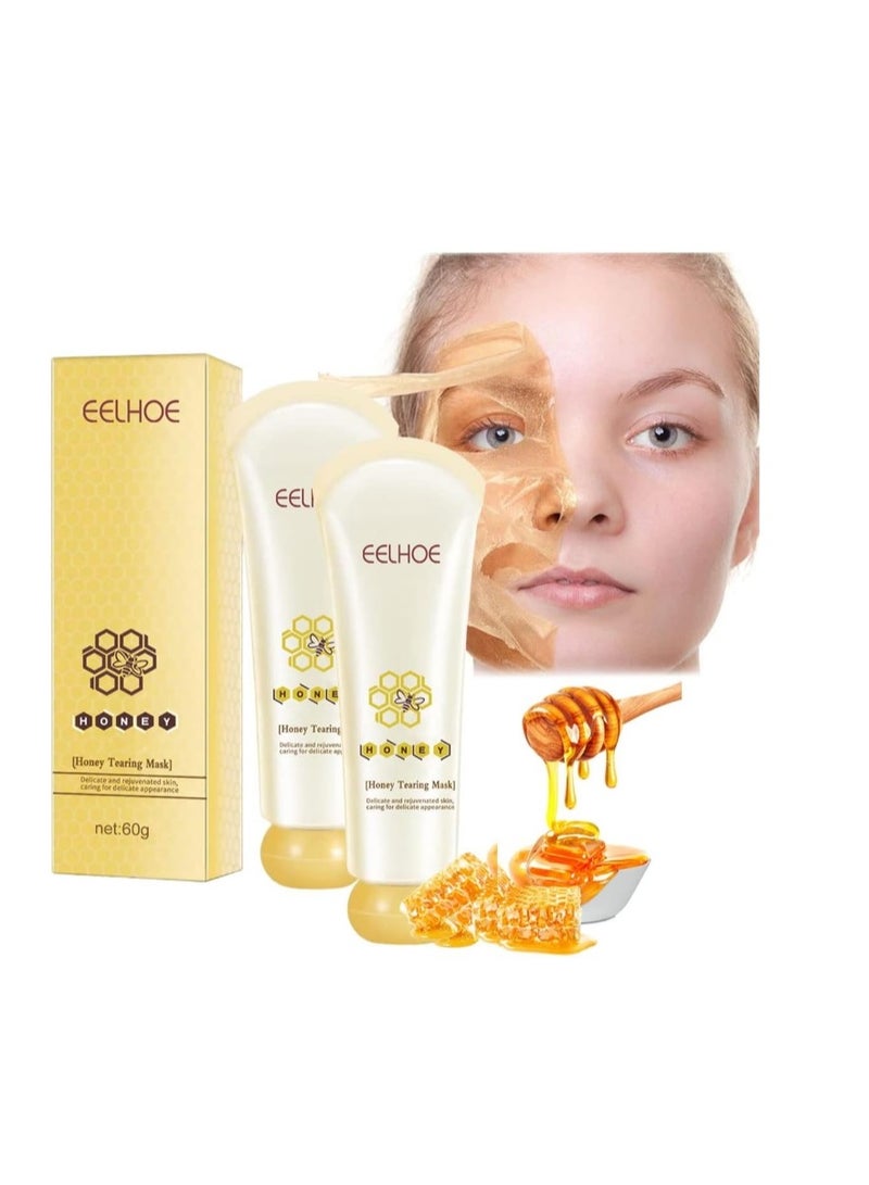 EELHOE Honey Tearing Peel Mask,Oil Control Blackhead Remover Honey Mask Tearing Skin Clean Pores Peel Mask Off Dead Skin 60g - Image 1