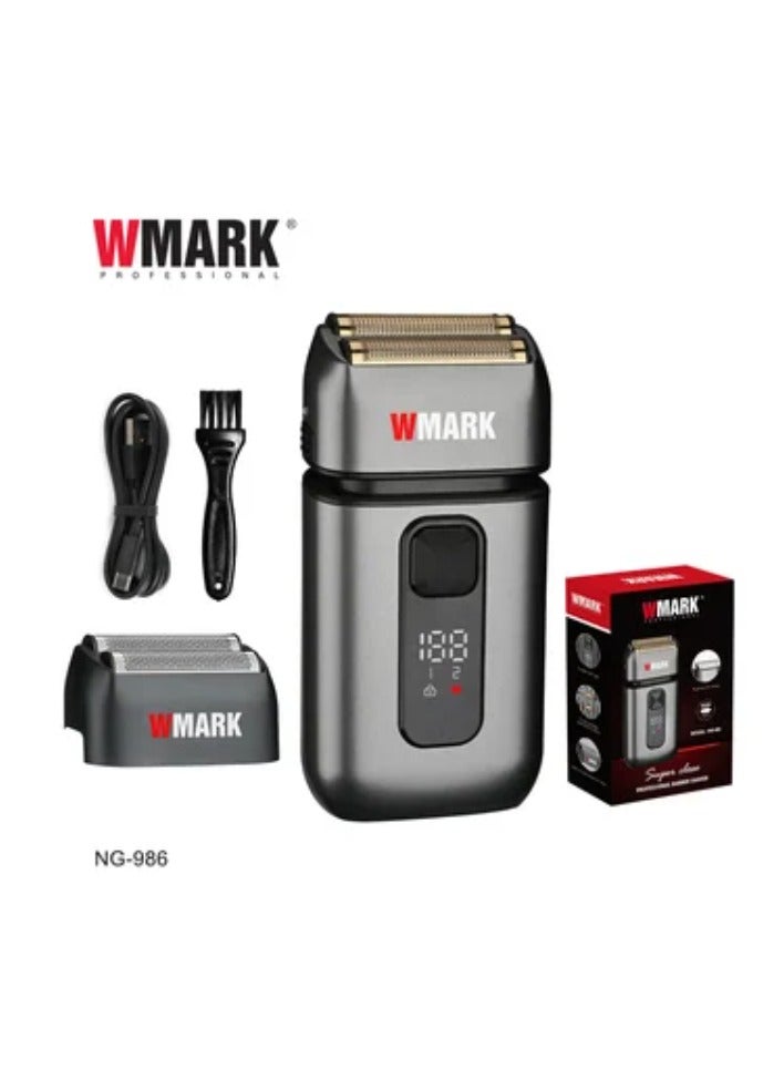 ماكينة حلاقة كهربائية احترافية WMARK NG-986 ماكينة حلاقة شبكية مطلية بالتيتانيوم من الفولاذ المقاوم للصدأ مع شفرتين، ماكينة حلاقة كهربائية للرجال - Image 1