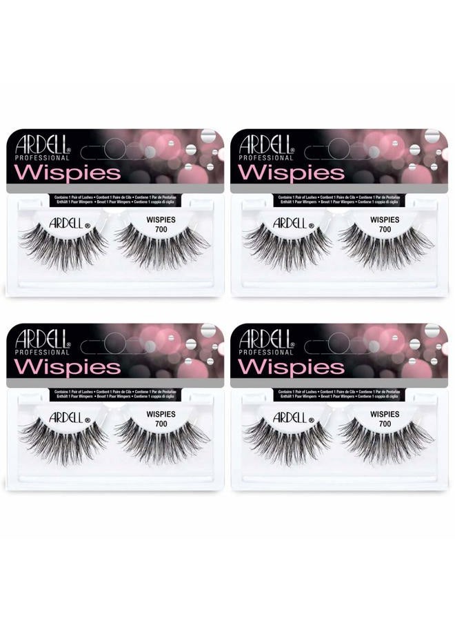 ARDELL Lashes Pro Wispies 700, Comfortable Invisiband False Eyelashes, Reusable Strip Lashes for All-Day Wear, 4 Pack - Image 1