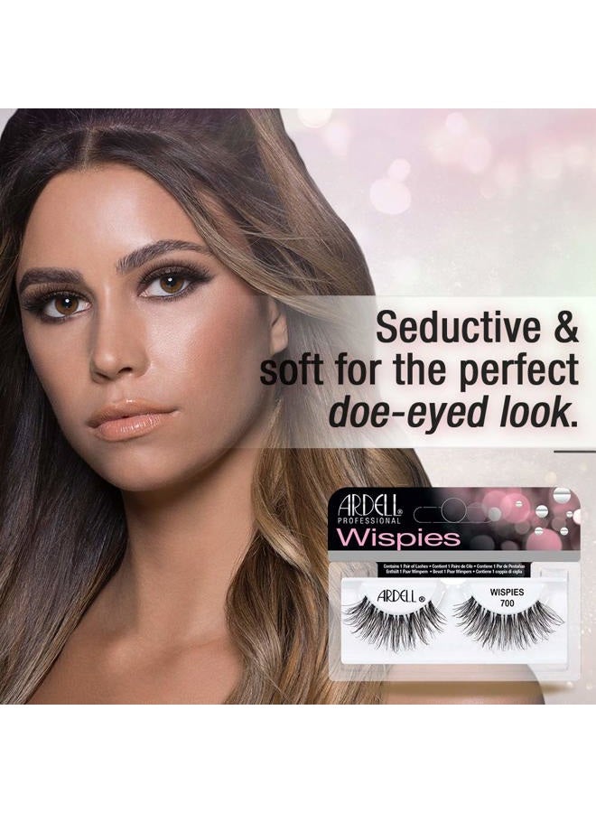 ARDELL Lashes Pro Wispies 700, Comfortable Invisiband False Eyelashes, Reusable Strip Lashes for All-Day Wear, 4 Pack - Image 3