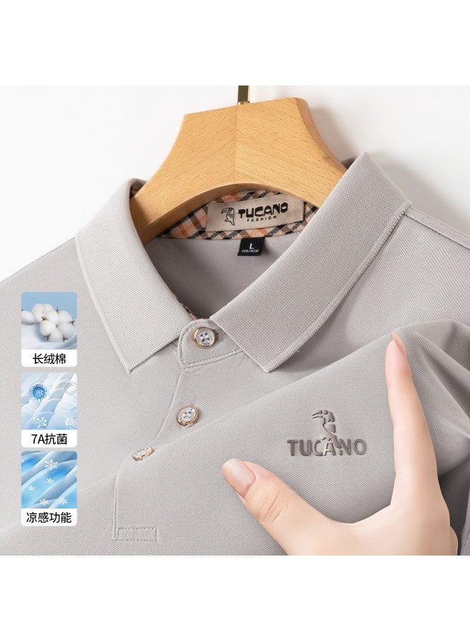 Tucano 7a Antibacterial + Cool-touch Long-staple Cotton Polo Shirt With Collar, Breathable Business Casual Men's T-shirt For Summer - Image 3