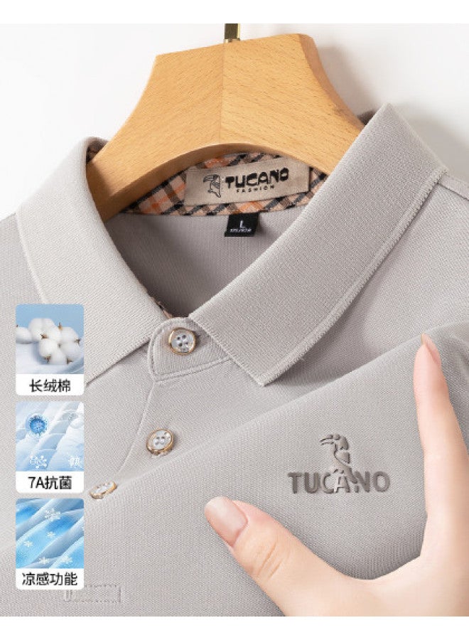 Tucano 7a Antibacterial + Cool-touch Long-staple Cotton Polo Shirt With Collar, Breathable Business Casual Men's T-shirt For Summer - Image 1