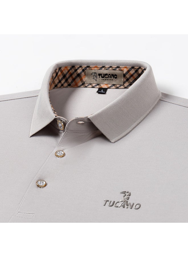 Tucano 7a Antibacterial + Cool-touch Long-staple Cotton Polo Shirt With Collar, Breathable Business Casual Men's T-shirt For Summer - Image 5