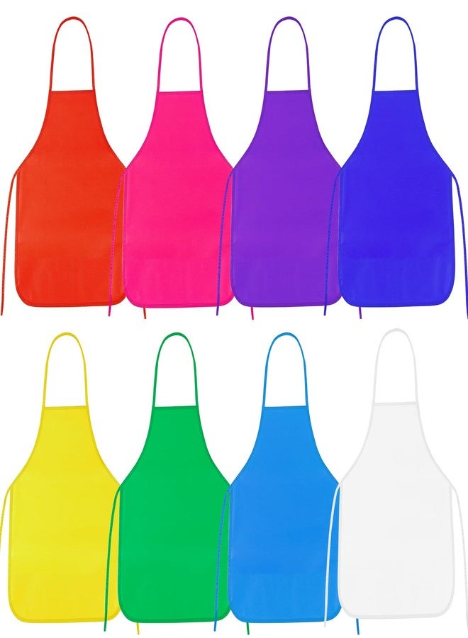PLULON 8 Pcs Kids Apron Painting Aprons, Kids Aprons for Painting Art Apron Smocks Bulk for Art Activity Craft Home Kitchen Classroom Party Supplies - Image 1
