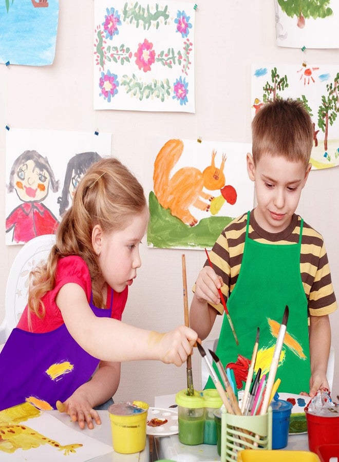 PLULON 8 Pcs Kids Apron Painting Aprons, Kids Aprons for Painting Art Apron Smocks Bulk for Art Activity Craft Home Kitchen Classroom Party Supplies - Image 5