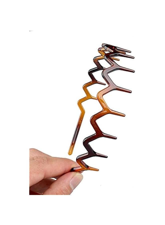 Generic Pair of Black Plastic Sharks Tooth Headband Hair Hoop for Women Lady Girls (Black & Brown) - Image 4