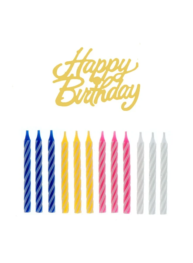 Share The Love 13pcs Happy Birthday Candle Set, Multicolor