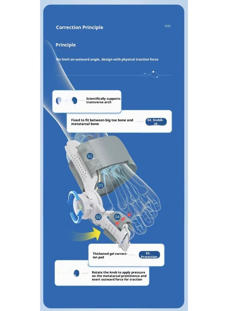 Toe orthosis, toe bunion orthosis, adjustable knob suitable for men and women left and right feet - Image 3