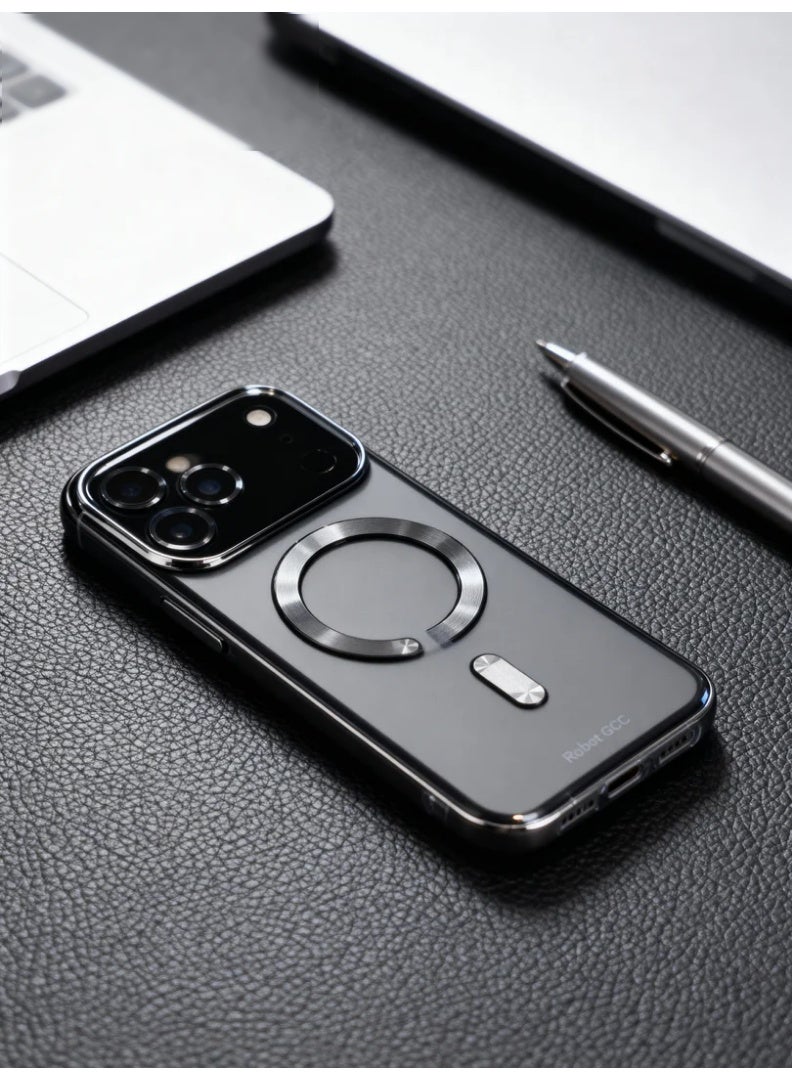 Orange Life iPhone 17 Pro Max Magnetic Case | Metallic-Look Frame Phone Cover | Rotatable Stand Drop-Resistant Protective Shell | Full Camera Protection | Stylish Business Slim Hard Shell - Image 5