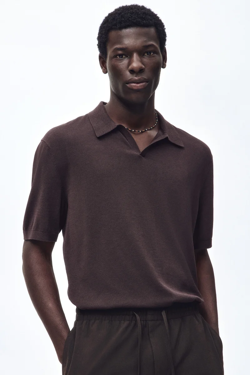Regular Fit Silk-blend polo shirt