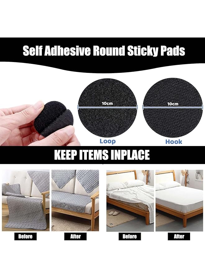 erorex 50 Pairs 6Cm Self Adhesive Round Sticky Pads With Heavy Duty Adhesive Hook Loop Strip Mounting Tape Strong Sticky Double Sided Adhesive Tape For Home Deco Office School Outdoor - Image 2