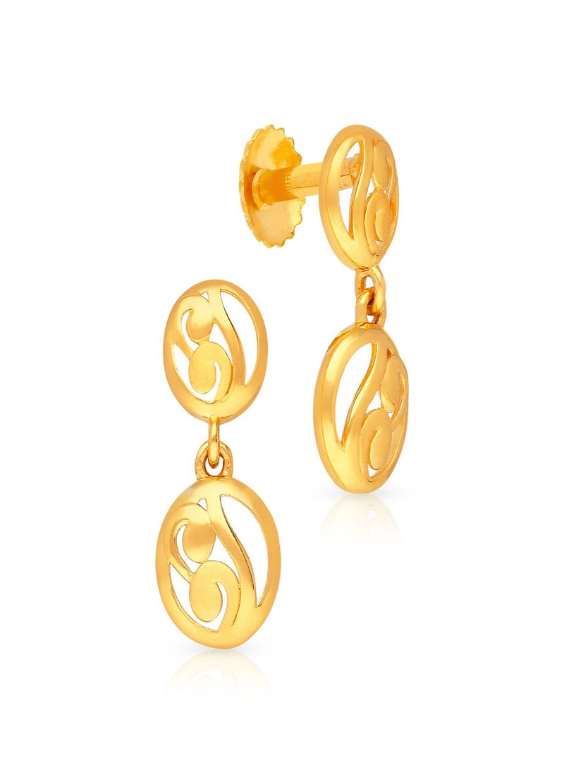 Malabar Gold and Diamonds 22k 916 Purity Gold Drops Earrings for Women DZER440Y  - Image 1