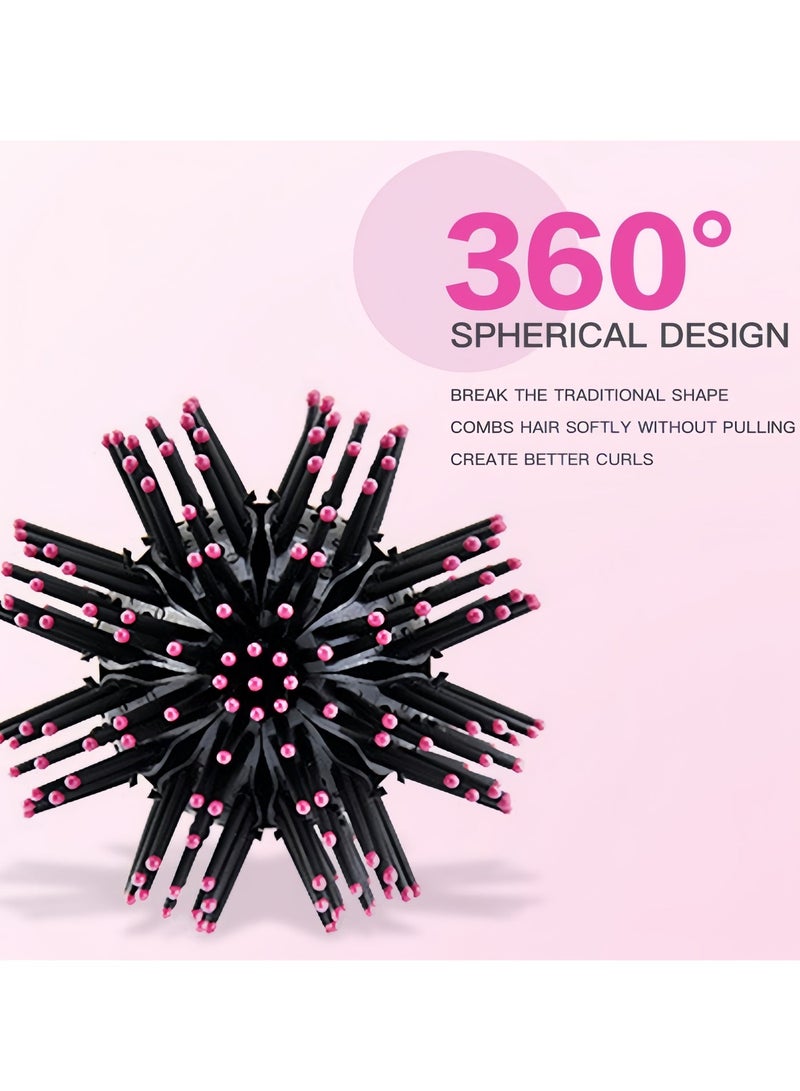 فرشاة شعر مجعدة ثلاثية الأبعاد، أداة تصفيف الشعر الدائرية بزاوية 360 درجة، مشط شعر مجعد ثلاثي الأبعاد لتصفيف الشعر المموج والمجعد - Image 3