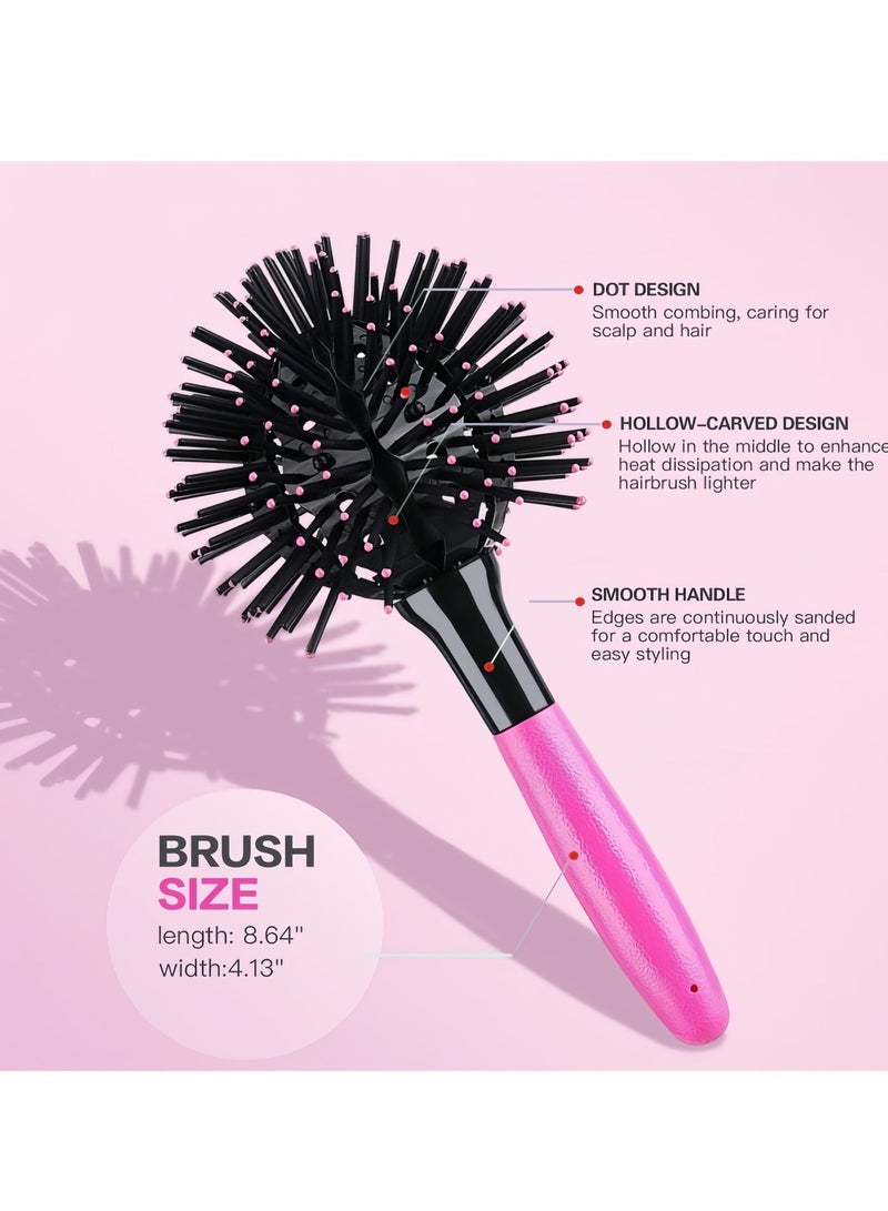 فرشاة شعر مجعدة ثلاثية الأبعاد، أداة تصفيف الشعر الدائرية بزاوية 360 درجة، مشط شعر مجعد ثلاثي الأبعاد لتصفيف الشعر المموج والمجعد - Image 2