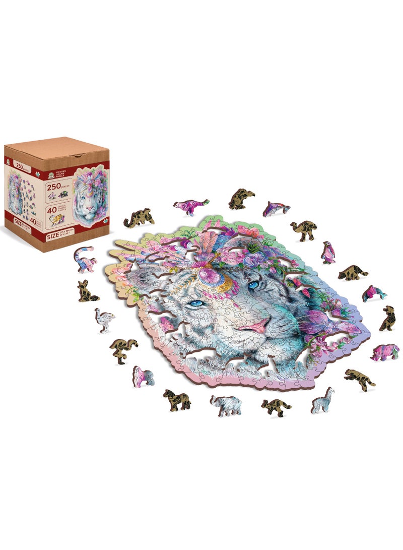 WOODEN CITY Puzzle Mystic Tiger  250 Pieces - Wooden Puzzle - Special Pieces - Animal Shaped  - Image 3