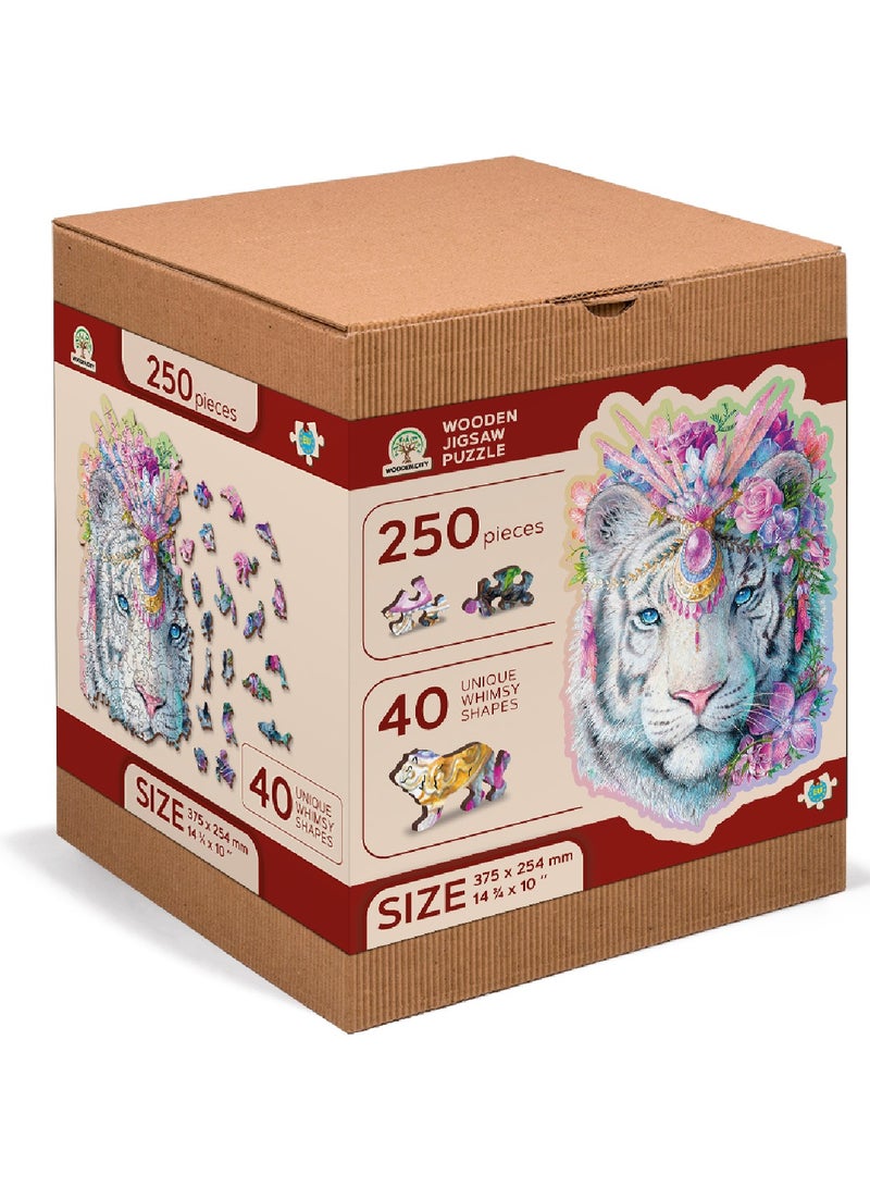 WOODEN CITY Puzzle Mystic Tiger  250 Pieces - Wooden Puzzle - Special Pieces - Animal Shaped  - Image 5