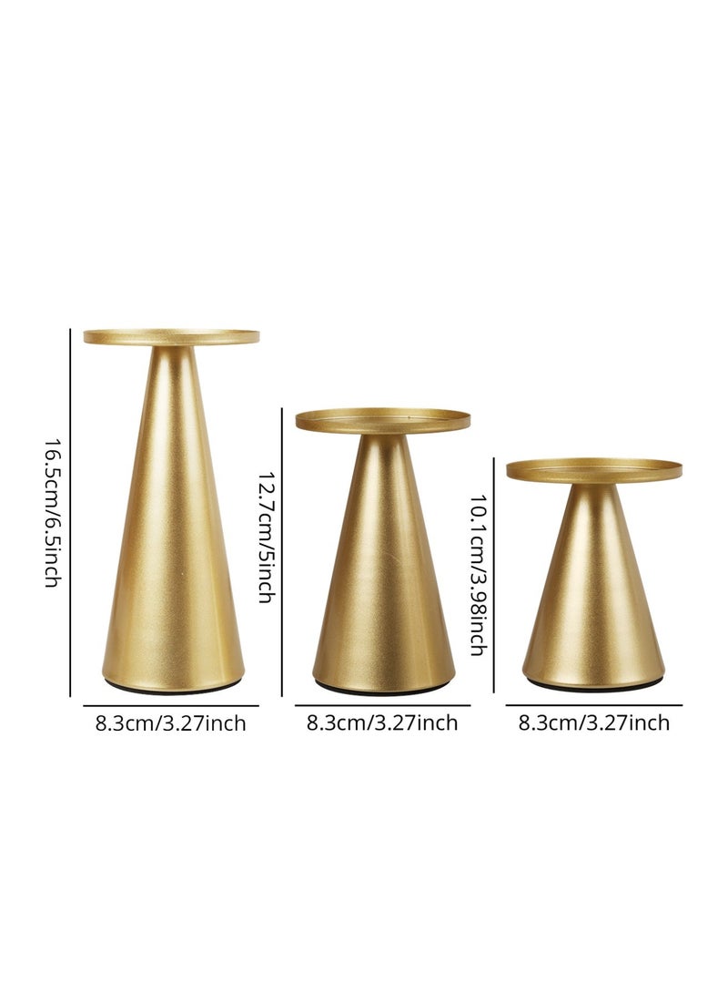 مجموعة من 3 حاملات شموع عتيقة، حاملات شموع أنيقة لحامل شموع مدبب، شمعدان عصا شمعدان للديكور المنزلي الحديث، الزفاف، العشاء، الحفلات، أفضل الهدايا المنزلية للوالدين أو الأصدقاء - Image 5