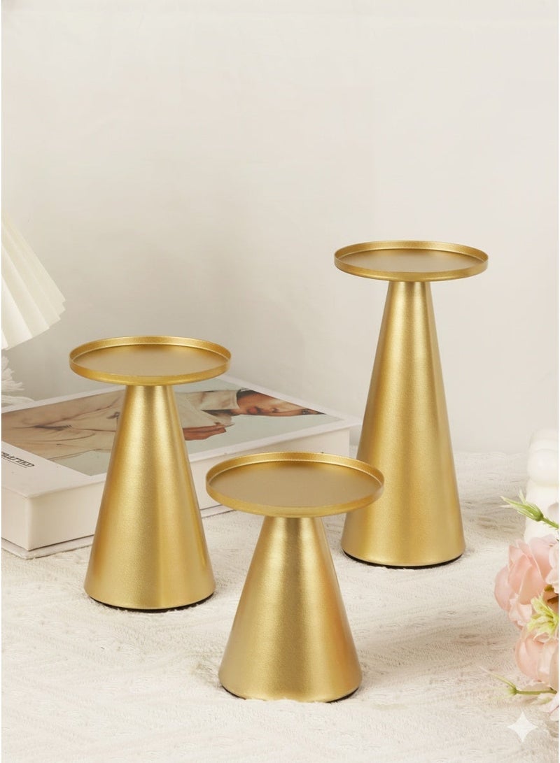 مجموعة من 3 حاملات شموع عتيقة، حاملات شموع أنيقة لحامل شموع مدبب، شمعدان عصا شمعدان للديكور المنزلي الحديث، الزفاف، العشاء، الحفلات، أفضل الهدايا المنزلية للوالدين أو الأصدقاء - Image 3