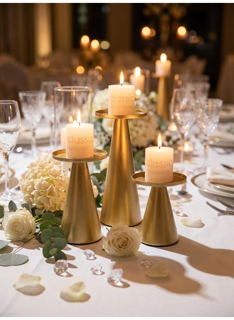 مجموعة من 3 حاملات شموع عتيقة، حاملات شموع أنيقة لحامل شموع مدبب، شمعدان عصا شمعدان للديكور المنزلي الحديث، الزفاف، العشاء، الحفلات، أفضل الهدايا المنزلية للوالدين أو الأصدقاء - Image 1