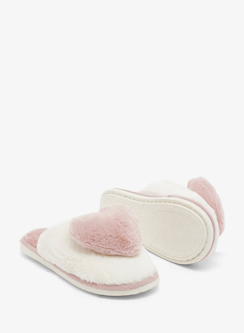 Ginger Heart Printed Fur Bedroom Slippers - Image 4