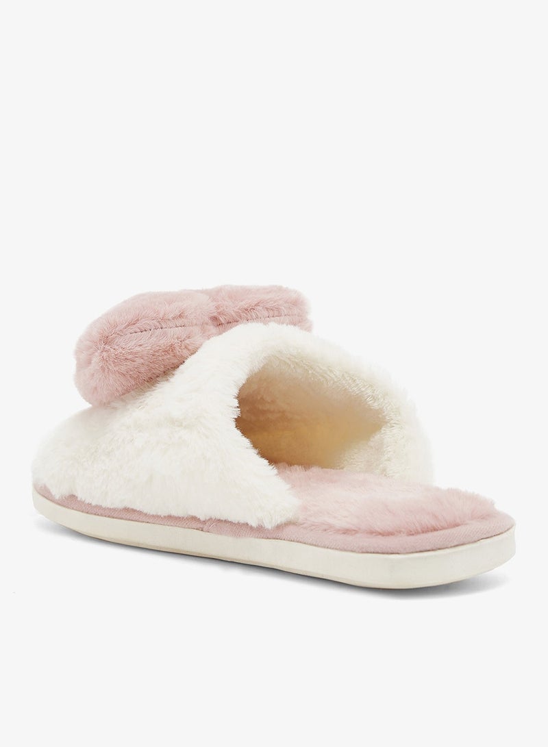 Ginger Heart Printed Fur Bedroom Slippers - Image 3