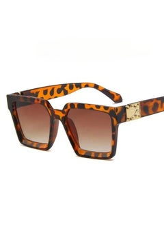 2024 New Vintage Square Sunglasses Women/men Brand Designer Sun Glasses for Men Women Eyeglass UV400 Goggles Gafas De Sol-Lenses Color:Leopard Brown