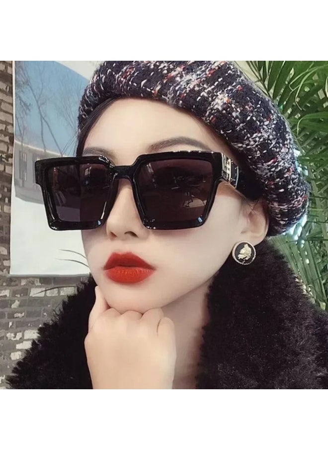 Generic - 2024 New Vintage Square Sunglasses Women/men Brand Designer Sun Glasses for Men Women Eyeglass UV400 Goggles Gafas De Sol-Lenses Color:Leopard Brown - Image 1