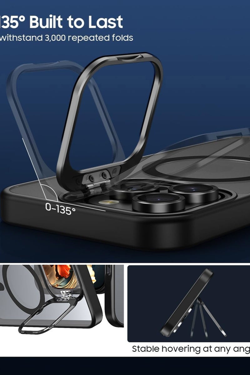 مجيد جراب هاتف مغناطيسي لهاتف iPhone 16 Pro Max مع حامل تخزين مدمج للكاميرا متوافق مع MagSafe 16FT Premium Protection ضد السقوط ومضاد للصدمات جراب هاتف رفيع للغاية غير لامع لهاتف iPhone 16 ProMax 6.9 بوصة مع حلقة مسند - Image 4