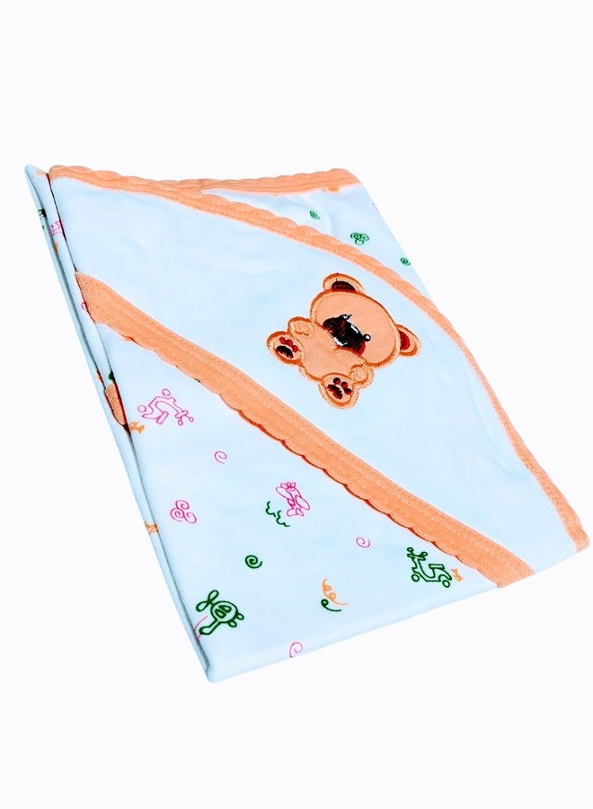 Baby Cap Towel for New Born Baby/Soft Cotton Hooded Towels/Wrap Towel Gifts for Infant Baby/Boy and Girl Baby Bath Towel. (Orange)