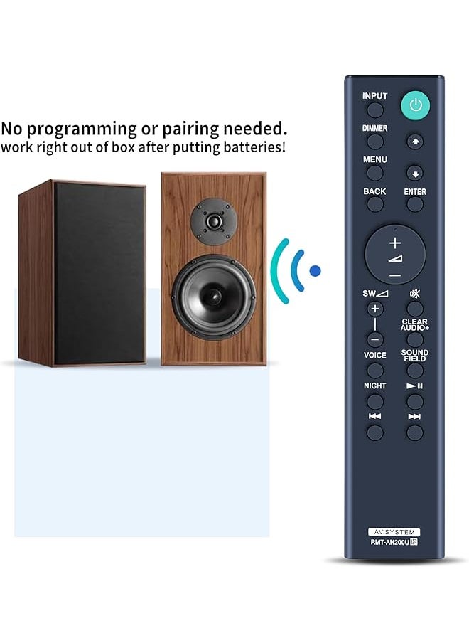 erorex - Rmt Ah200U Replacement Remote Control Fit For Sony Home Theater Sound Bar Htrt3 Sa Ct390 Ht Rt3 Htrt40 Htrt4 Sawct390 Sa Wct390 Htct390 Ss Srt3R Ss Srt3L Ht Ct390 Ht Rt40 Ht Rt4 Ss Rt4 Ss Rt3 Sact390 - Image 1