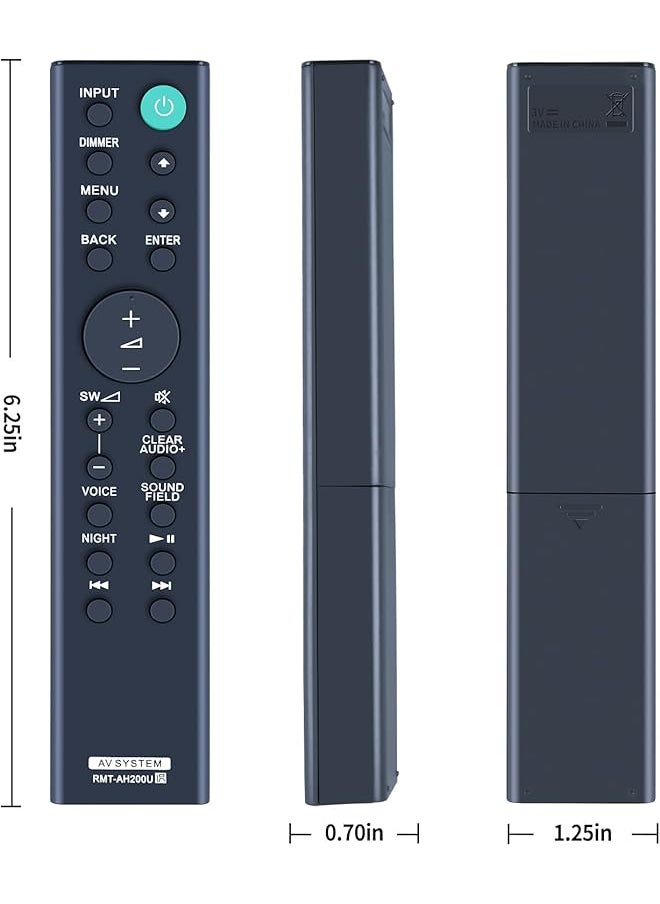 erorex - Rmt Ah200U Replacement Remote Control Fit For Sony Home Theater Sound Bar Htrt3 Sa Ct390 Ht Rt3 Htrt40 Htrt4 Sawct390 Sa Wct390 Htct390 Ss Srt3R Ss Srt3L Ht Ct390 Ht Rt40 Ht Rt4 Ss Rt4 Ss Rt3 Sact390 - Image 1