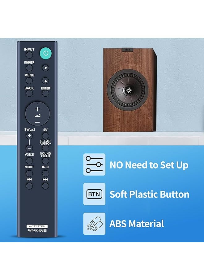 erorex - Rmt Ah200U Replacement Remote Control Fit For Sony Home Theater Sound Bar Htrt3 Sa Ct390 Ht Rt3 Htrt40 Htrt4 Sawct390 Sa Wct390 Htct390 Ss Srt3R Ss Srt3L Ht Ct390 Ht Rt40 Ht Rt4 Ss Rt4 Ss Rt3 Sact390 - Image 1