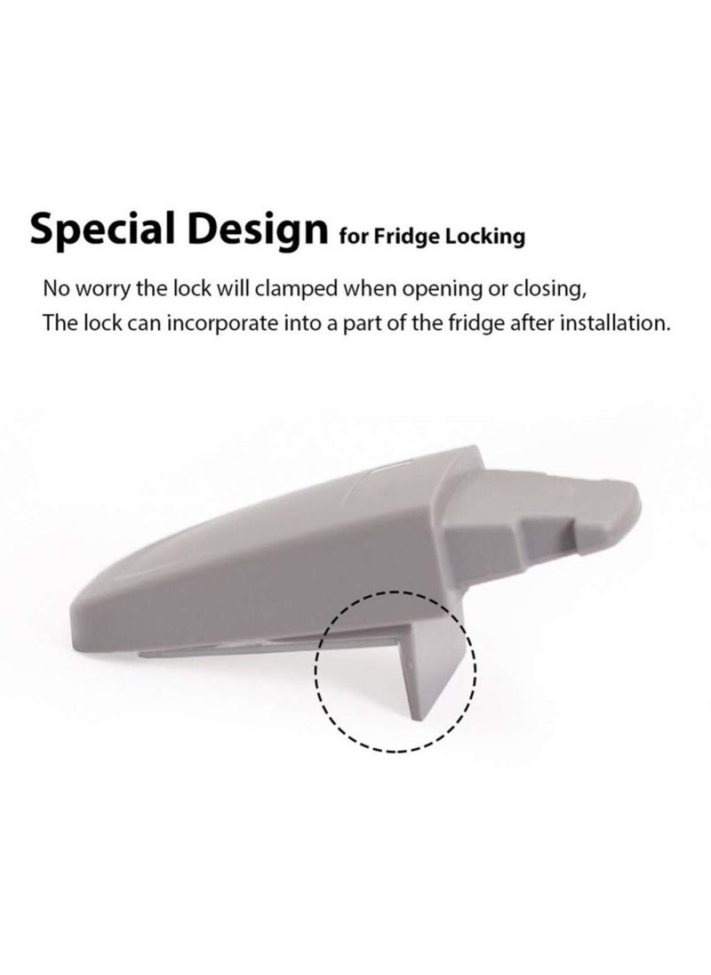 Y&D - 2 PCS Home Fridge Freezer Door Lock, KASTWAVE Latch Catch Toddler Kids Child Refrigerator Cabinet Locks Baby Safety Lock Easy to Install and Use 3M Adhesive no Tools Need or Drill (Grey) - Image 1