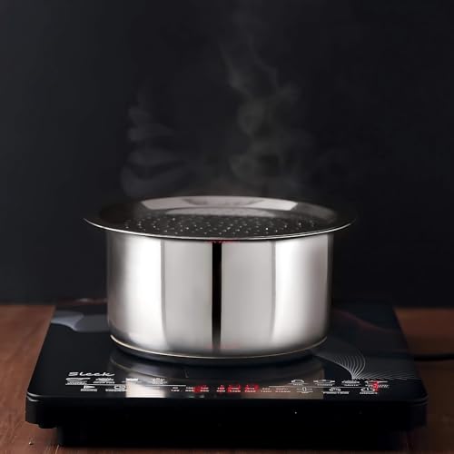 Rakesh Gold Stainless Steel Heavy Gauge Lids for Utensils | Steel lid with hole for tope, pans, tapeli, multiuse- Dishwasher safe and BPA free ((2pcs) Hole lids, Regular) - Image 2