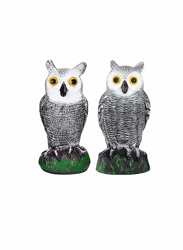 KASTWAVE 2 Pack Bird Scarecrow Fake Horned Owl Decoy, Nature Enemy Pest Repellent for Outdoor Garden Yard - Image 1