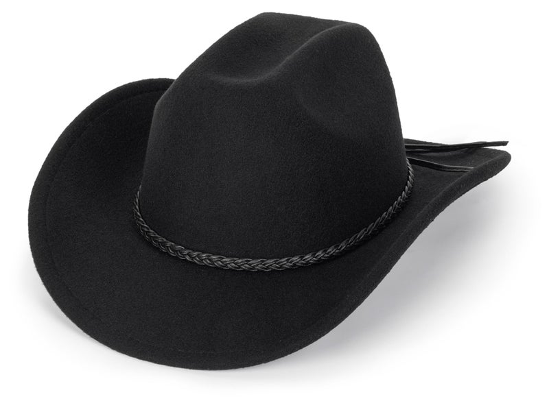 XuoAz Western Cowboy Hat for Men Women Classic Roll Up Fedora Hat with Buckle Belt(Size:S-M) - Image 1