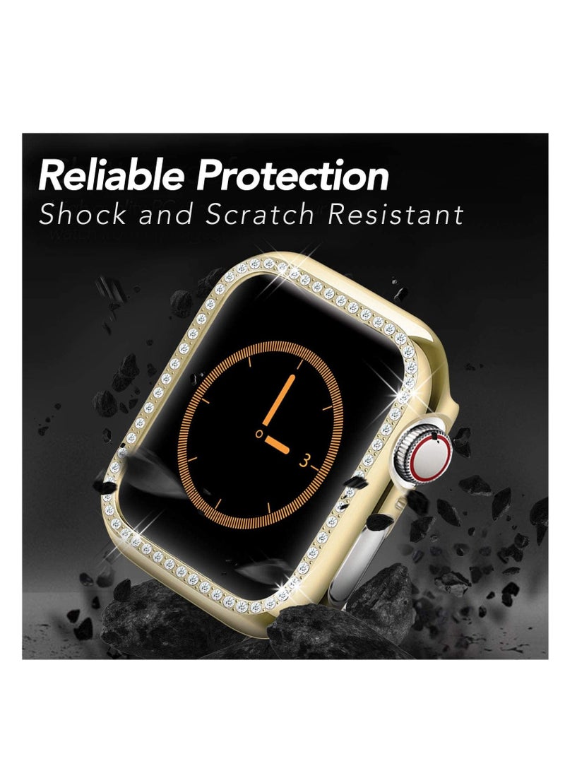 Bumper Diamond Case Compatible with Apple Watch Series 8 Series 7 45mm, Bling Crystal Diamonds PC Plastic Protector Case Cover Frame For Apple Watch Series 8/7 45 mm (Silver) - Image 3