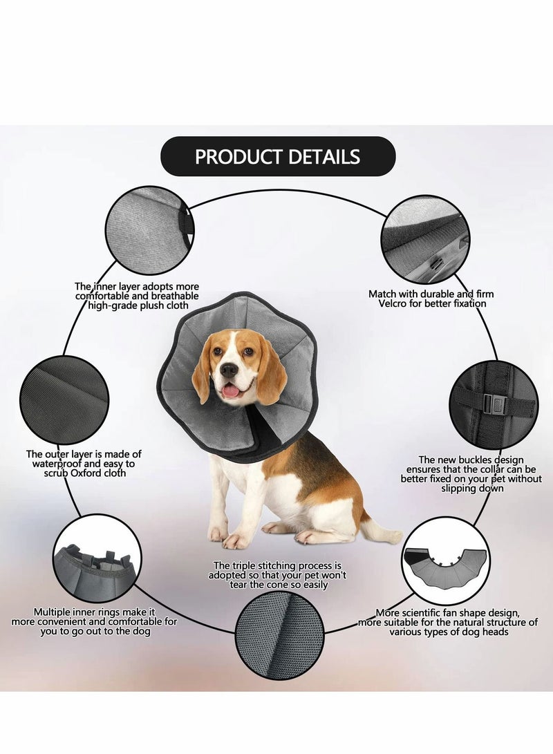 Y&D Dog Cone Collar for After Surgery, Soft Pet Recovery Dogs & Cats, Comfort Protective Large Medium Small Dogs,with Interior Made of Comfortable Plush Material,Size:L - Image 3