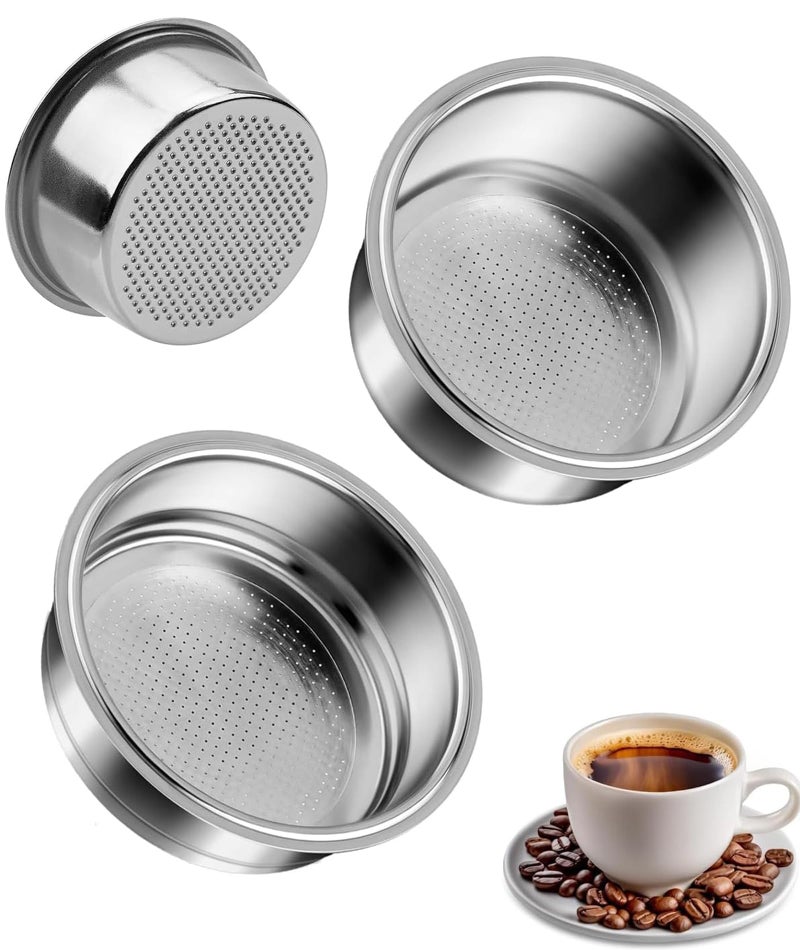 INOCEAN 2PCS Coffee Accessories, Portafilter 51mm, Single Layer 1 Cup and Single Layer 2 Cup, Set of 2, Compatible with 51mm Portafilter Coffee Machines, Fine Filter to Fully Extract The Essence of Coffee - Image 1
