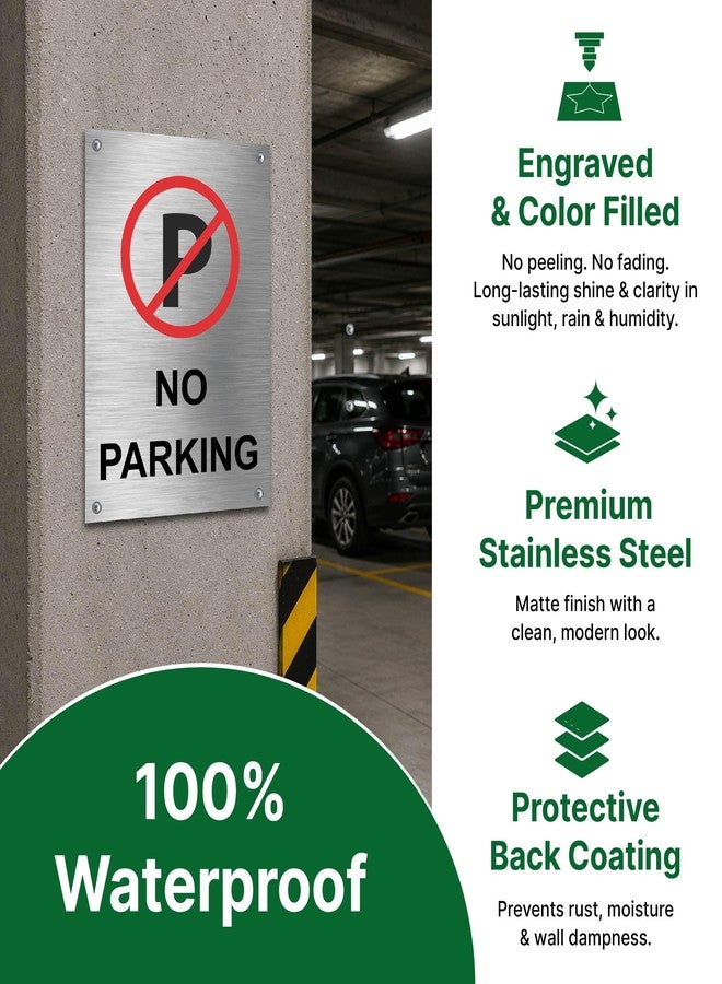 Elight Fusion No Parking Sign Board Sign for Office,Mall, Restaurant, Hospital, Apartment, and Business Use Durable & Weather-Resistant (Stainless Steel) - Image 5