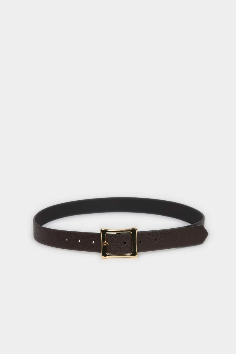 ديفاكتو Woman Rectangle Clasp Faux Leather