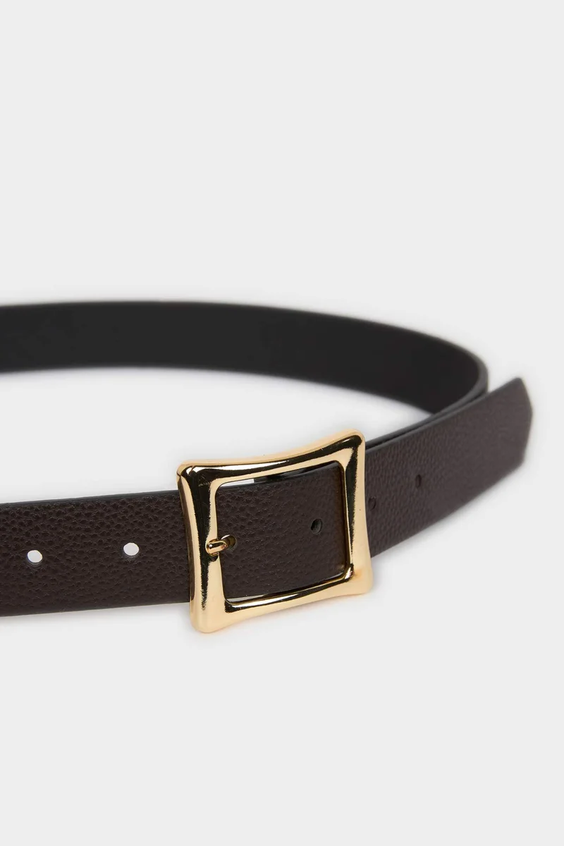 ديفاكتو Woman Rectangle Clasp Faux Leather