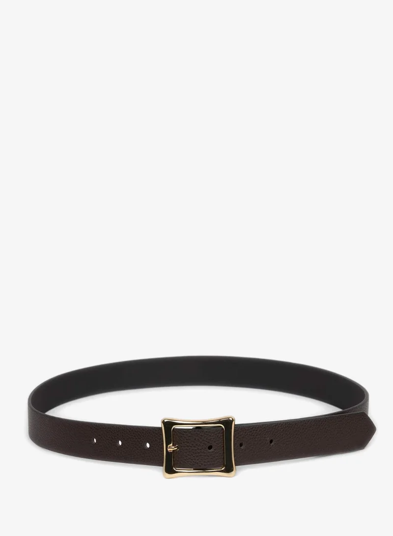 ديفاكتو Woman Rectangle Clasp Faux Leather