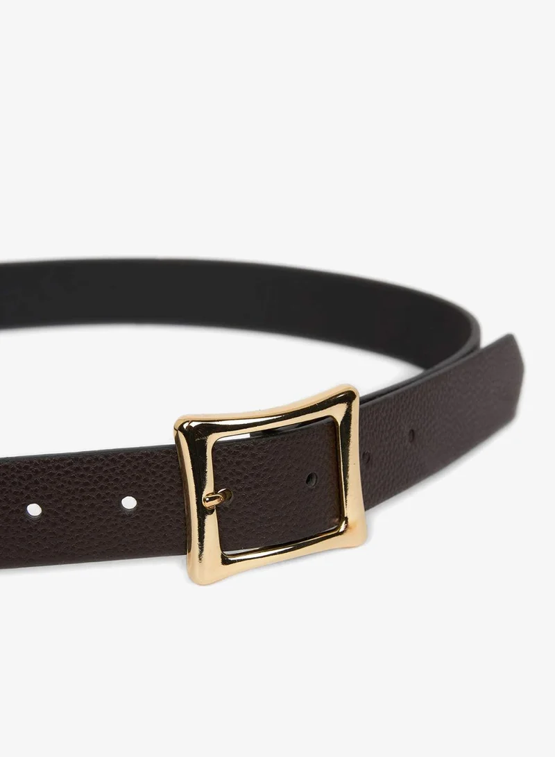 ديفاكتو Woman Rectangle Clasp Faux Leather