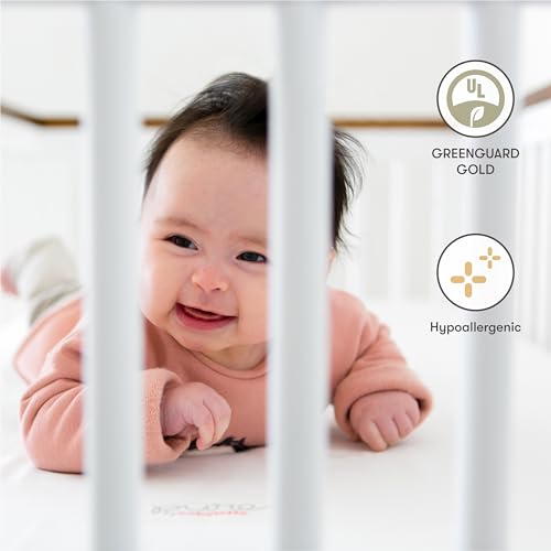 Babyletto Pure Core Mini Crib Mattress, Hybrid Waterproof Cover, Lightweight, Greenguard Gold Certified - Image 2