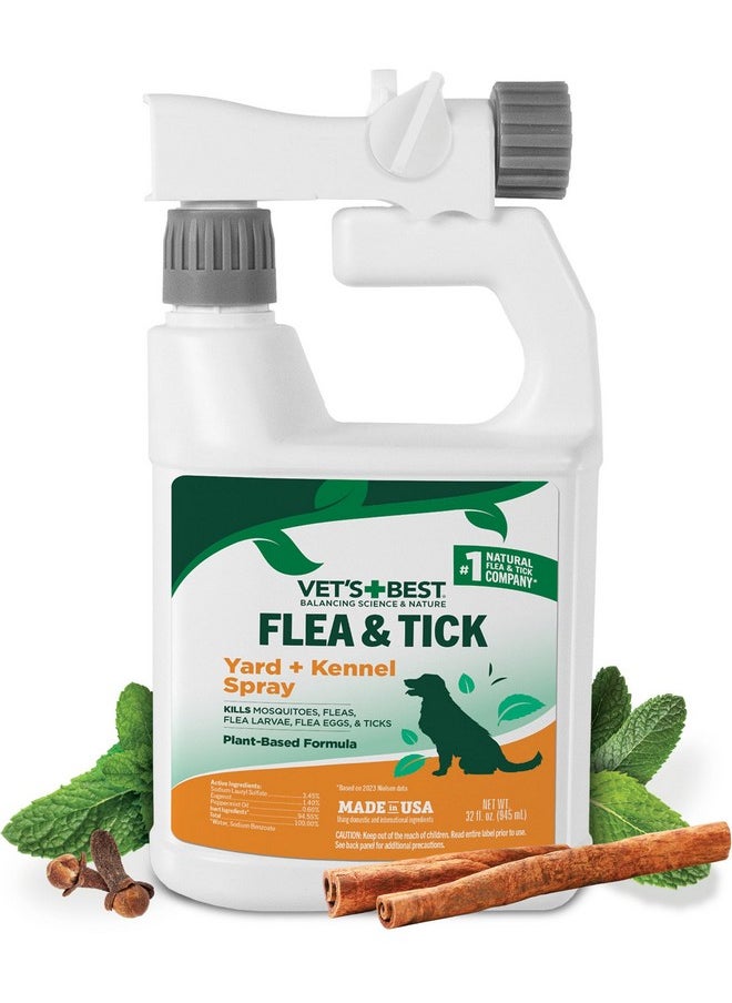 Vet's Best Vet's Best Flea and Tick Yard and Kennel Spray | Yard Treatment Spray kills Mosquitoes, Fleas, and Ticks with Certified Natural Oils | Plant Safe with Ready-to-Use Hose Attachment | 32 Ounces  - Image 1