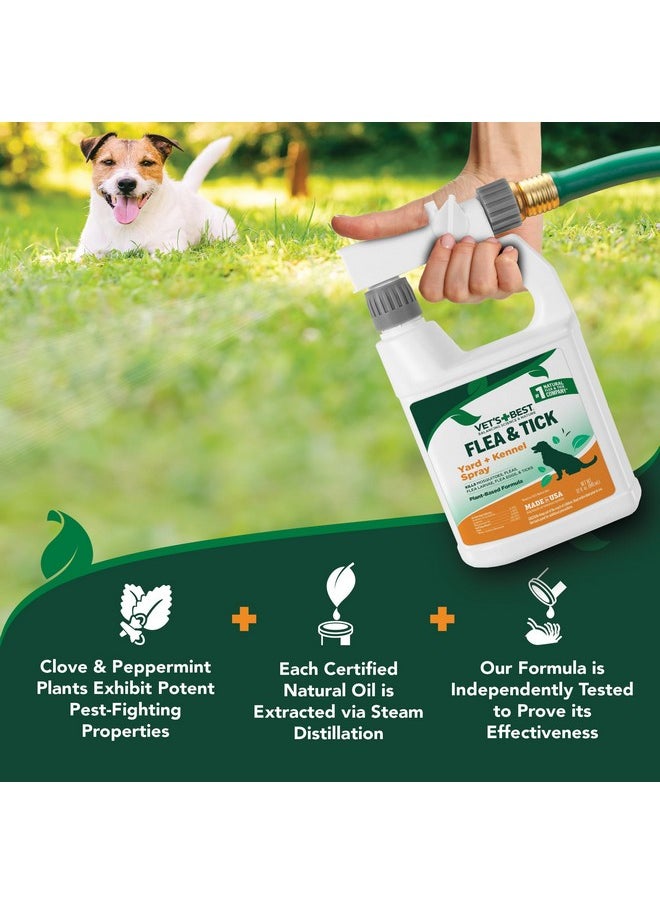 Vet's Best Vet's Best Flea and Tick Yard and Kennel Spray | Yard Treatment Spray kills Mosquitoes, Fleas, and Ticks with Certified Natural Oils | Plant Safe with Ready-to-Use Hose Attachment | 32 Ounces  - Image 3