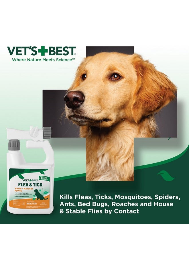 Vet's Best Vet's Best Flea and Tick Yard and Kennel Spray | Yard Treatment Spray kills Mosquitoes, Fleas, and Ticks with Certified Natural Oils | Plant Safe with Ready-to-Use Hose Attachment | 32 Ounces  - Image 2