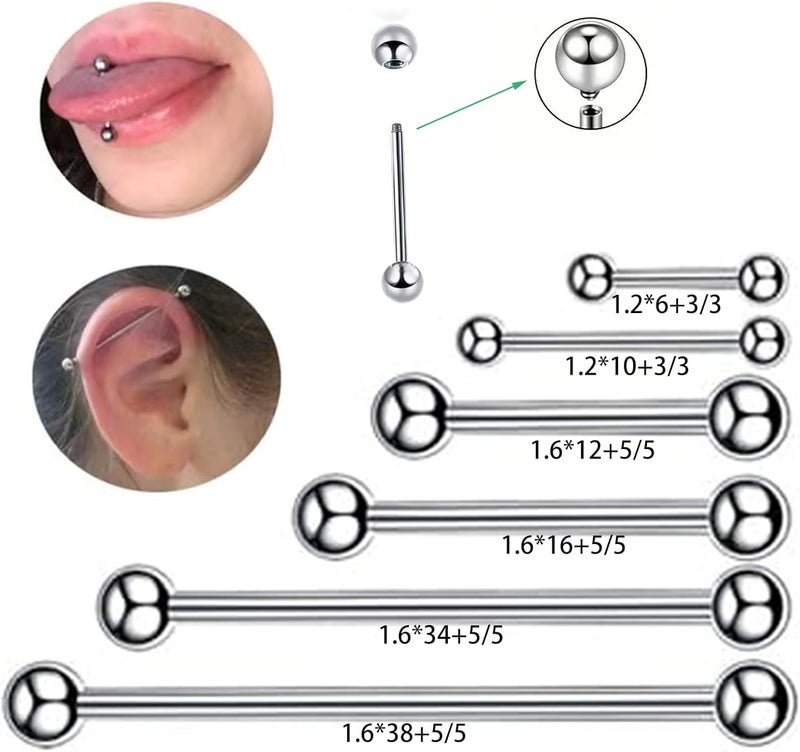 هوينكو عدة ثقب الجسم المكونة من 124 قطعة، مع إبر ثقب من الفولاذ المقاوم للصدأ بمقاسات 12G و14G و16G و18G و20G ومجوهرات أكريليك، أكريليك، فولاذ مقاوم للصدأ، بدون أحجار كريمة - Image 4