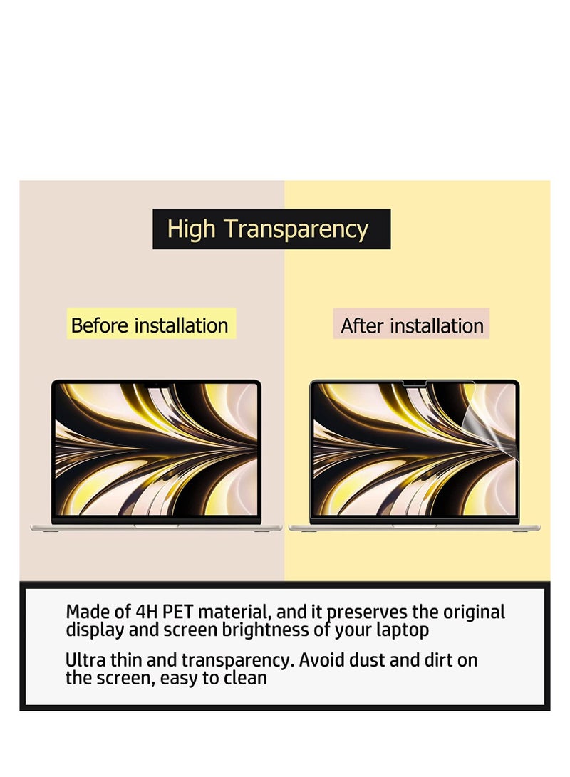 1Pack Anti Glare Screen Protector for MacBook Air 13 inch M2 Chip A2681 and M3 Chip A3113 and M4 Chip A3240, 3H Hardness Laptop Protector Film Accessories (Matte Clear) - Image 5